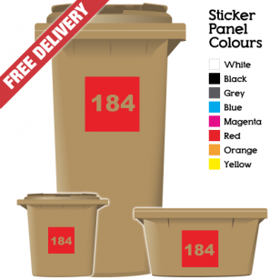 Wheelie Bin Sticker Numbers Square Style (Pack Of 3)